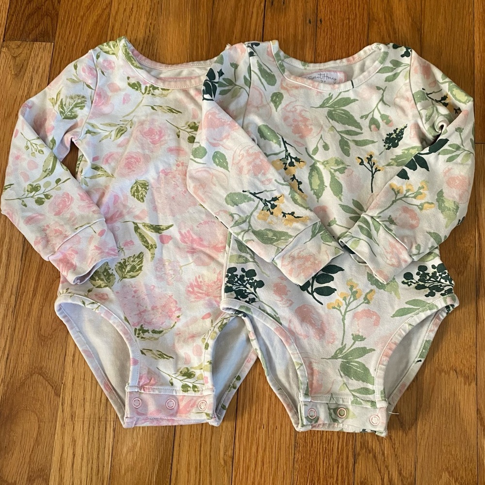Sweet Honey Floral Long Sleeve Bodysuit Bundle